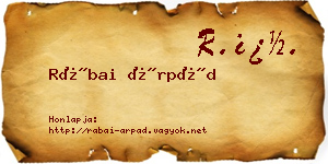 Rábai Árpád névjegykártya