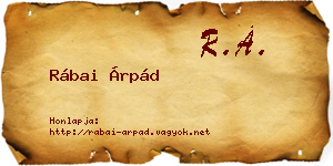 Rábai Árpád névjegykártya