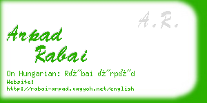arpad rabai business card